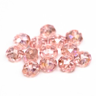 Бусины рондели 6*4мм (светло-розовый прозрачный)